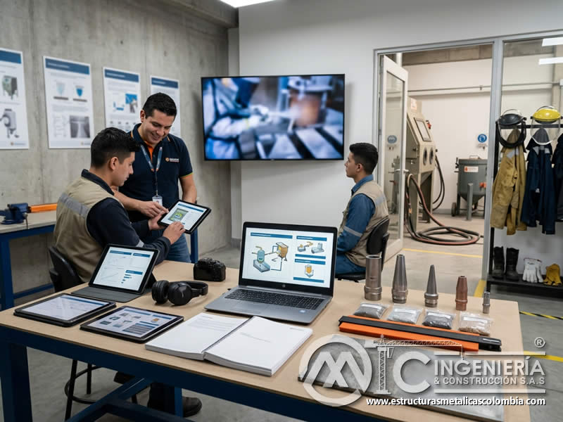 Módulos digitales de capacitación en sandblasting en Bogotá, Colombia. Montajes, Ingeniería y Construcción. MIC SAS.