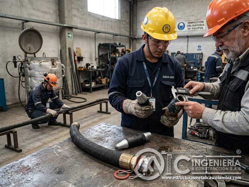 Inspección de mangueras y boquilla de sandblasting en Bogotá, Colombia. Montajes, Ingeniería y Construcción. MIC SAS. Inspección de mangueras y boquilla de sandblasting en Bogotá, Colombia. Montajes, Ingeniería y Construcción. MIC SAS.