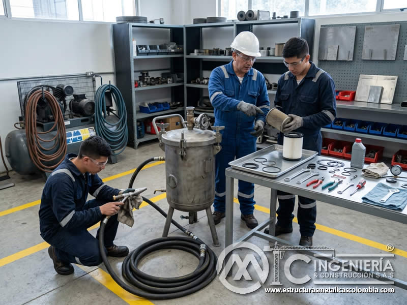Mantenimiento preventivo del equipo de sandblasting en Bogotá, Colombia. Montajes, Ingeniería y Construcción. MIC SAS. Mantenimiento preventivo del equipo de sandblasting en Bogotá, Colombia. Montajes, Ingeniería y Construcción. MIC SAS.