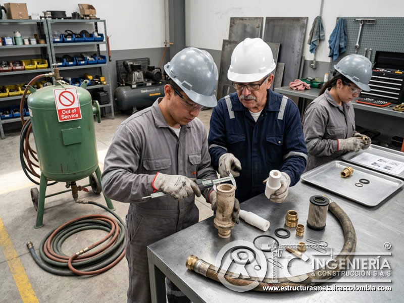 Reparación básica de equipo de sandblasting en Bogotá, Colombia. Montajes, Ingeniería y Construcción. MIC SAS. Reparación básica de equipo de sandblasting en Bogotá, Colombia. Montajes, Ingeniería y Construcción. MIC SAS.