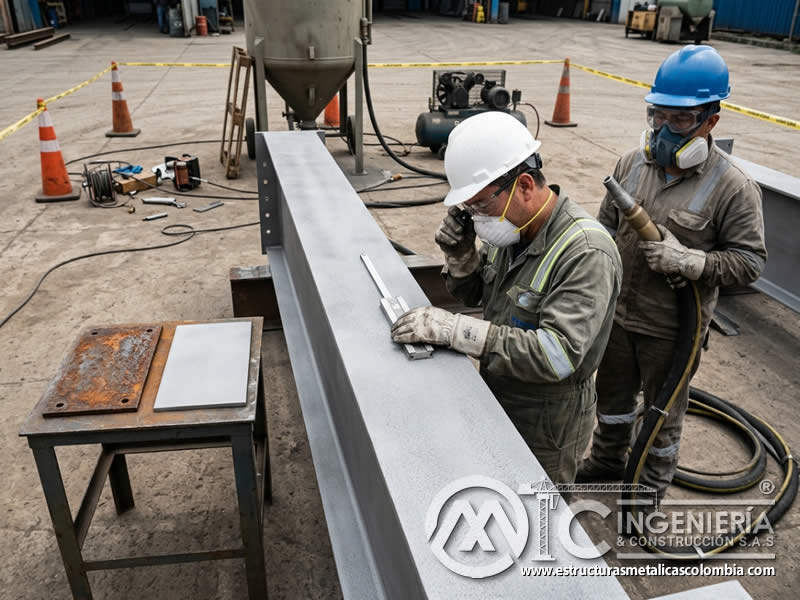 Calidad de superficie en sandblasting para ROI en Bogotá, Colombia. Montajes, Ingeniería y Construcción. MIC SAS.