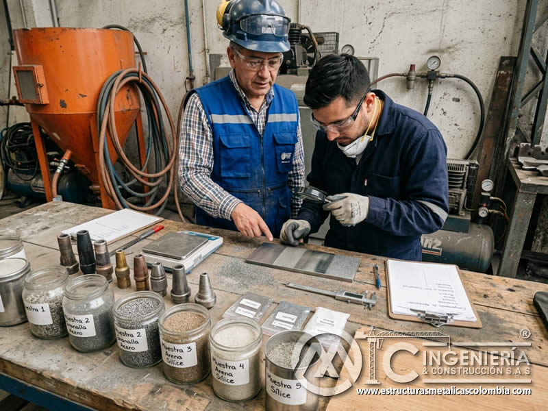 Calidad de abrasivos de proveedores de sandblasting en Bogotá, Colombia. Montajes, Ingeniería y Construcción. MIC SAS.