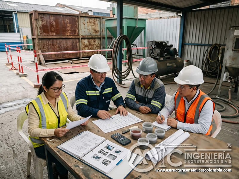 Selección final de proveedor de sandblasting en Bogotá, Colombia. Montajes, Ingeniería y Construcción. MIC SAS.
