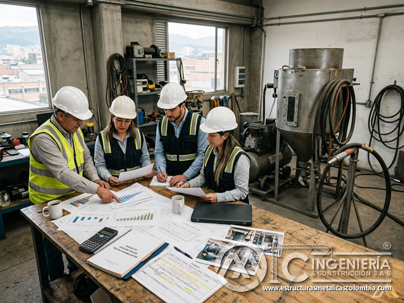 Análisis a largo plazo de equipo de sandblasting en Bogotá, Colombia. Montajes, Ingeniería y Construcción. MIC SAS.