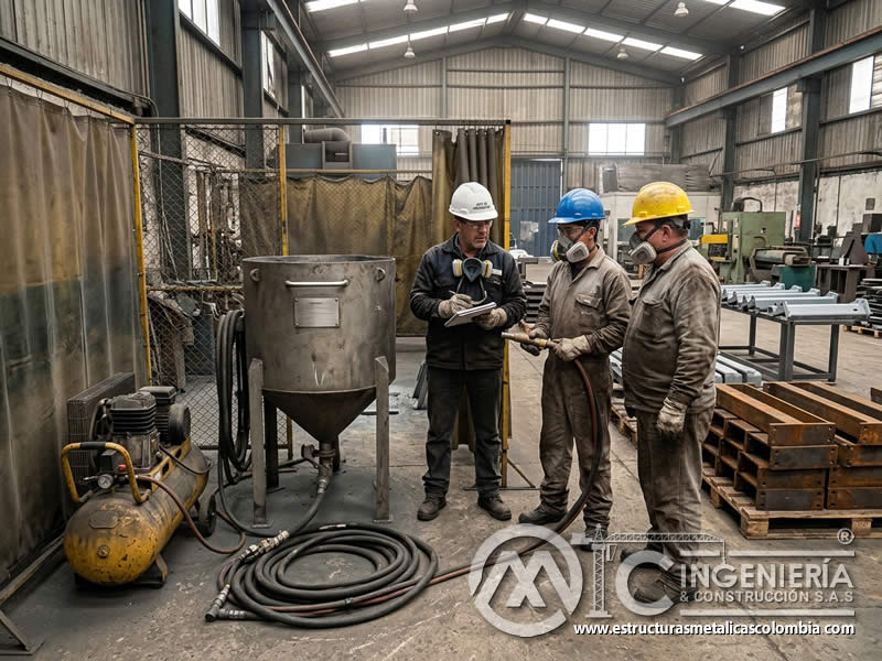 Compra de equipo de sandblasting por uso frecuente en Bogotá, Colombia. Montajes, Ingeniería y Construcción. MIC SAS.