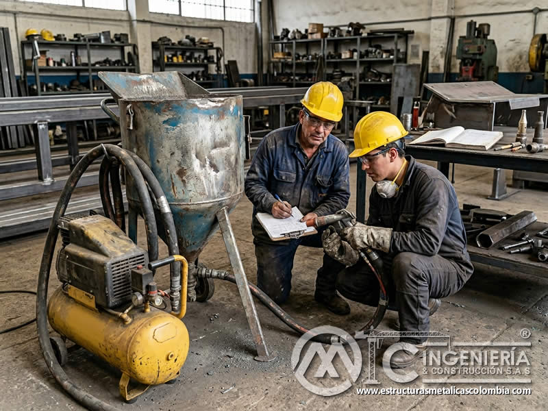 Depreciación de equipo de sandblasting comprado en Bogotá, Colombia. Montajes, Ingeniería y Construcción. MIC SAS.