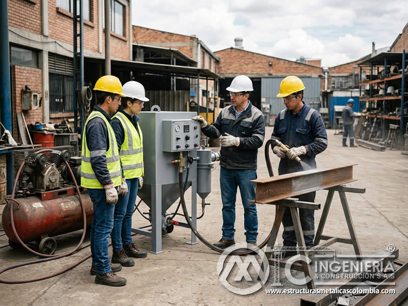 Tecnología de equipo de sandblasting y actualización en Bogotá, Colombia. Montajes, Ingeniería y Construcción. MIC SAS.