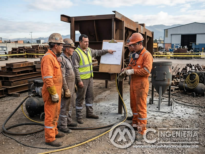 Cuadrilla de sandblasting y planificación de mano de obra en Bogotá, Colombia. Montajes, Ingeniería y Construcción. MIC SAS. Cuadrilla de sandblasting y planificación de mano de obra en Bogotá, Colombia. Montajes, Ingeniería y Construcción. MIC SAS.