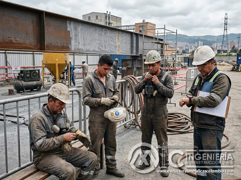 Pausas de seguridad en sandblasting y horas operativas en Bogotá, Colombia. Montajes, Ingeniería y Construcción. MIC SAS. Pausas de seguridad en sandblasting y horas operativas en Bogotá, Colombia. Montajes, Ingeniería y Construcción. MIC SAS.