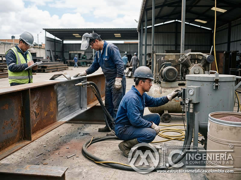 Productividad del equipo de sandblasting y horas de operario en Bogotá, Colombia. Montajes, Ingeniería y Construcción. MIC SAS. Productividad del equipo de sandblasting y horas de operario en Bogotá, Colombia. Montajes, Ingeniería y Construcción. MIC SAS.