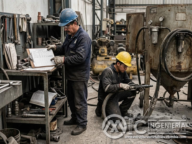 Frecuencia de mantenimiento programado de sandblasting en Bogotá, Colombia. Montajes, Ingeniería y Construcción. MIC SAS.