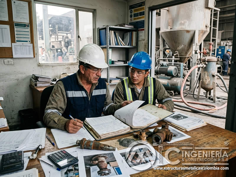 Historial de reparaciones de equipo de sandblasting en Bogotá, Colombia. Montajes, Ingeniería y Construcción. MIC SAS.