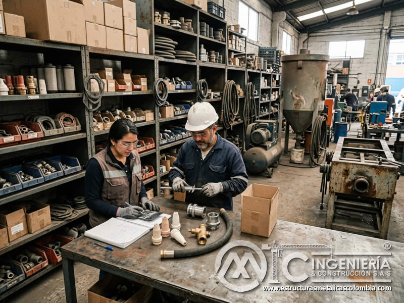 Inventario de repuestos para mantenimiento de sandblasting en Bogotá, Colombia. Montajes, Ingeniería y Construcción. MIC SAS.
