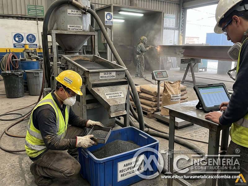 Abrasivo reciclable para sandblasting y ahorro de costos en Bogotá, Colombia. Montajes, Ingeniería y Construcción. MIC SAS.