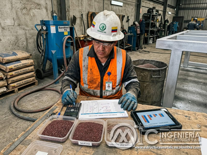 Análisis final de costos de abrasivos en sandblasting en Bogotá, Colombia. Montajes, Ingeniería y Construcción. MIC SAS.
