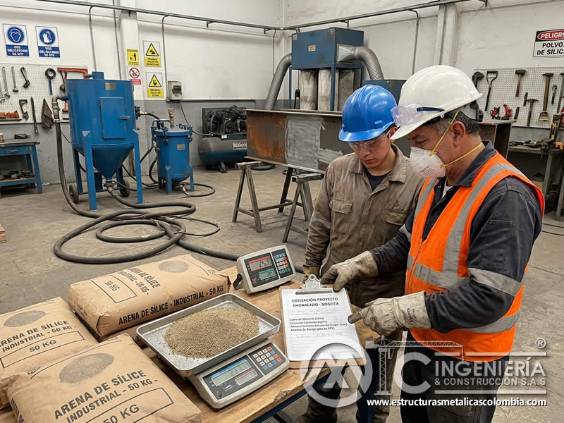 Arena sílice para sandblasting y costo de abrasivo en Bogotá, Colombia. Montajes, Ingeniería y Construcción. MIC SAS.
