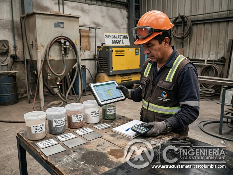 Comparación de abrasivos sandblasting costo beneficio en Bogotá, Colombia. Montajes, Ingeniería y Construcción. MIC SAS.