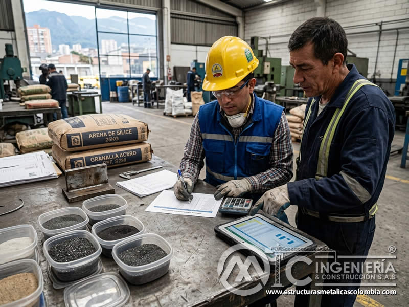 Precio de compra de abrasivo para proyecto de sandblasting en Bogotá, Colombia. Montajes, Ingeniería y Construcción. MIC SAS.