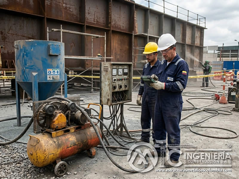 Costo de energía en operación de equipo de sandblasting en Bogotá, Colombia. Montajes, Ingeniería y Construcción. MIC SAS.