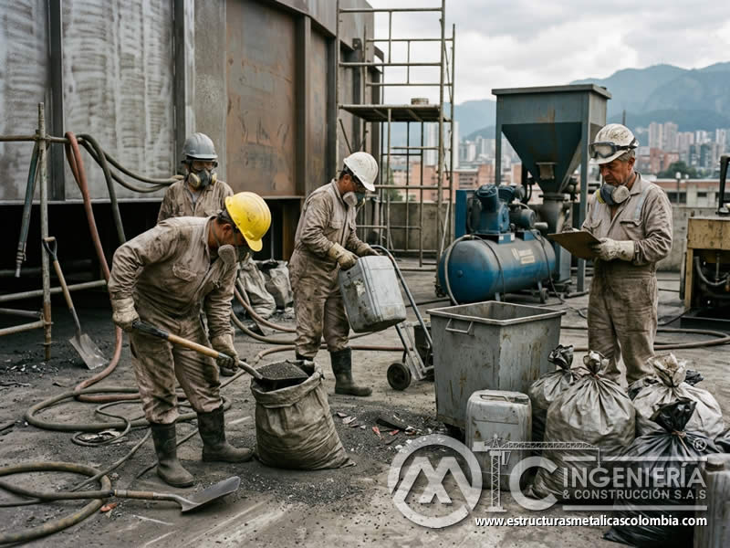 Residuos de sandblasting, recolección y transporte en Bogotá, Colombia. Montajes, Ingeniería y Construcción. MIC SAS.