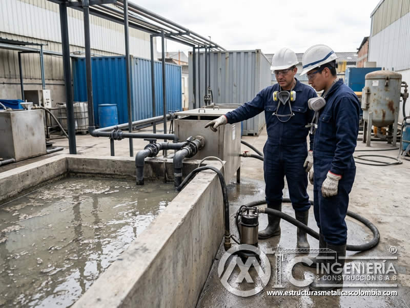 Tratamiento de agua residual de sandblasting en Bogotá, Colombia. Montajes, Ingeniería y Construcción. MIC SAS.