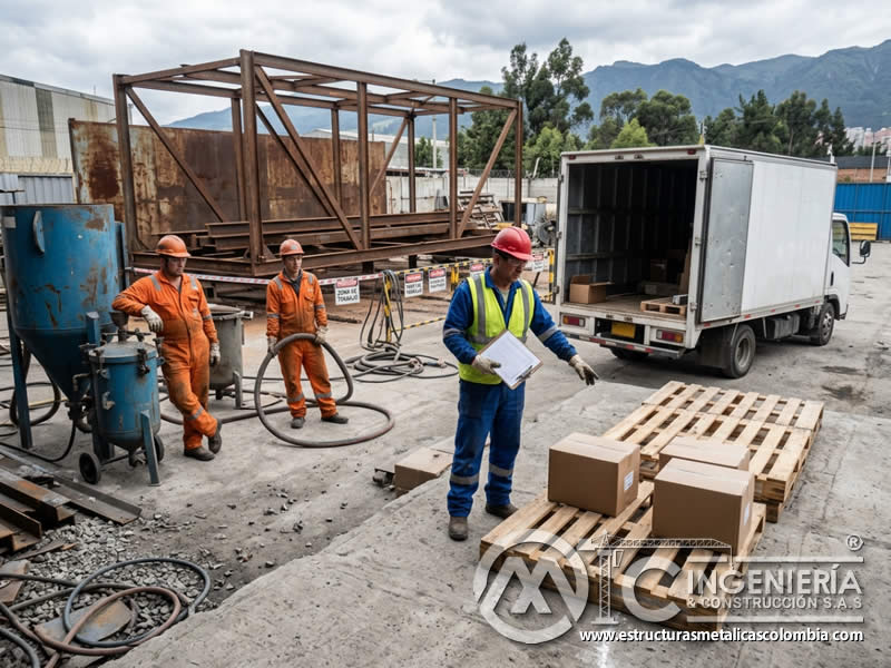 Retraso de materiales de sandblasting y logística en Bogotá, Colombia. Montajes, Ingeniería y Construcción. MIC SAS. Retraso de materiales de sandblasting y logística en Bogotá, Colombia. Montajes, Ingeniería y Construcción. MIC SAS.