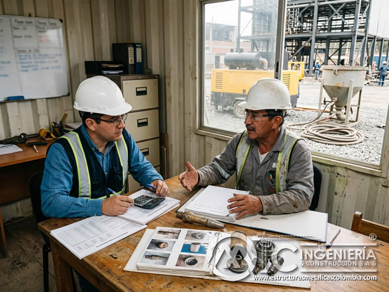 Fondo de reserva de sandblasting para mantenimiento en Bogotá, Colombia. Montajes, Ingeniería y Construcción. MIC SAS.