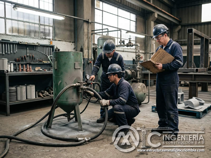 Mantenimiento y reparación de sandblasting a largo plazo en Bogotá, Colombia. Montajes, Ingeniería y Construcción. MIC SAS.