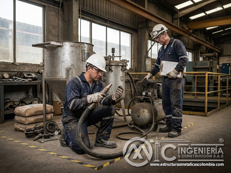Vida útil de equipo de sandblasting y mantenimiento en Bogotá, Colombia. Montajes, Ingeniería y Construcción. MIC SAS.