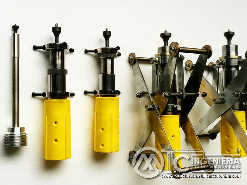 Soportes y calibradores de boquillas para limpieza industrial en Bogotá, Colombia. Montajes, Ingeniería y Construcción. MIC SAS.
