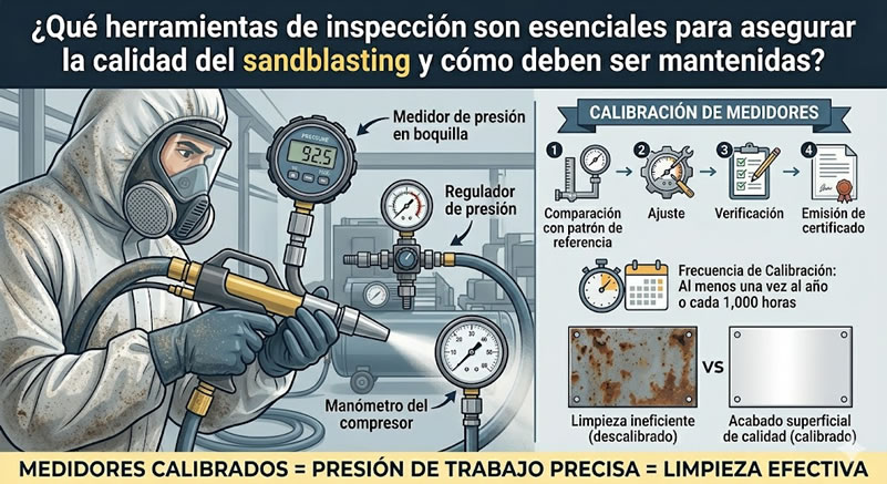 Herramientas de inspección que son esenciales para el sandblasting en Bogotá, Colombia. Montajes, Ingeniería y Construcción. MIC SAS.