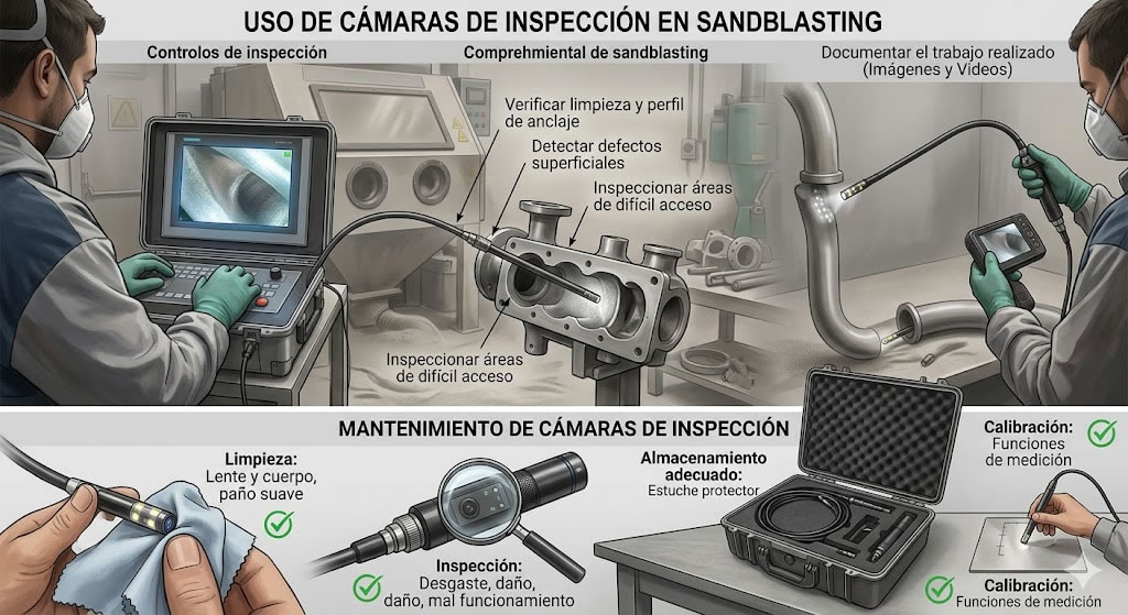 Uso de cámras de inspección en sandblasting y su mantenimiento en Bogotá, Colombia. Montajes, Ingeniería y Construcción. MIC SAS.