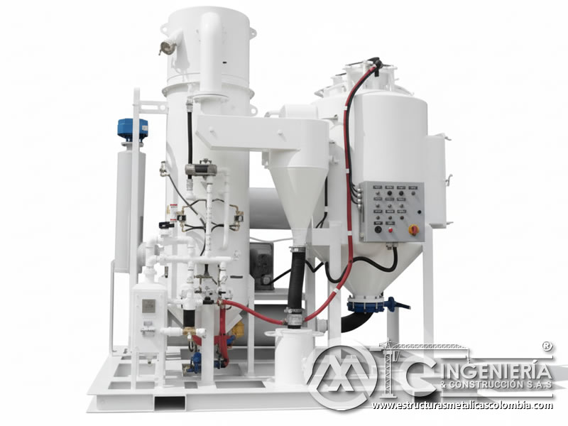 Planta industrial de sandblasting con ciclones y control de humedad en Bogotá, Colombia. MIC SAS.