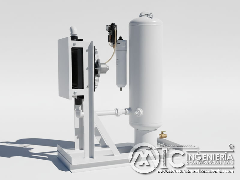 Secador refrigerativo de aire con depósito para el samblasteo en Bogotá, Colombia. MIC SAS.