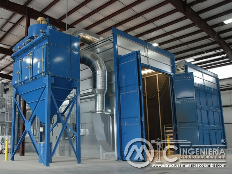 Cabina de sandblasting de gran capacidad con extracción de polvo en Bogotá, Colombia. Montajes, Ingeniería y Construcción. MIC SAS. Cabina de sandblasting de gran capacidad con extracción de polvo en Bogotá, Colombia. Montajes, Ingeniería y Construcción. MIC SAS.