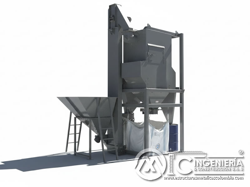 Clasificador de granalla con elevador de cangilones para el arenado en Bogotá, Colombia. Montajes, Ingeniería y Construcción. MIC SAS. Clasificador de granalla con elevador de cangilones para el arenado en Bogotá, Colombia. Montajes, Ingeniería y Construcción. MIC SAS.