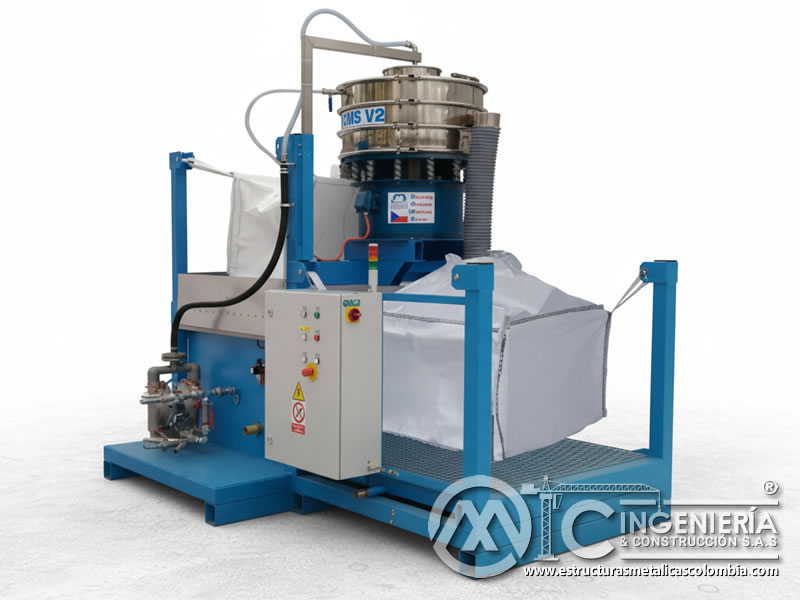 Criba vibratoria para tamizado y clasificación de abrasivo en Bogotá, Colombia. Montajes, Ingeniería y Construcción. MIC SAS. Criba vibratoria para tamizado y clasificación de abrasivo en Bogotá, Colombia. Montajes, Ingeniería y Construcción. MIC SAS.