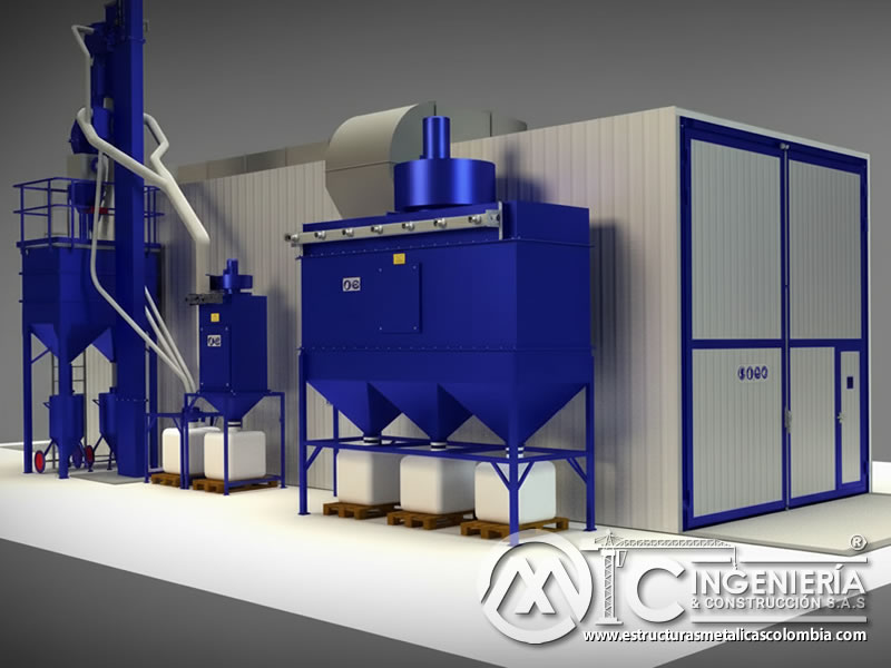 Planta de sandblasting con ciclo cerrado de reciclaje de abrasivo en Bogotá, Colombia. Montajes, Ingeniería y Construcción. MIC SAS. Planta de sandblasting con ciclo cerrado de reciclaje de abrasivo en Bogotá, Colombia. Montajes, Ingeniería y Construcción. MIC SAS.