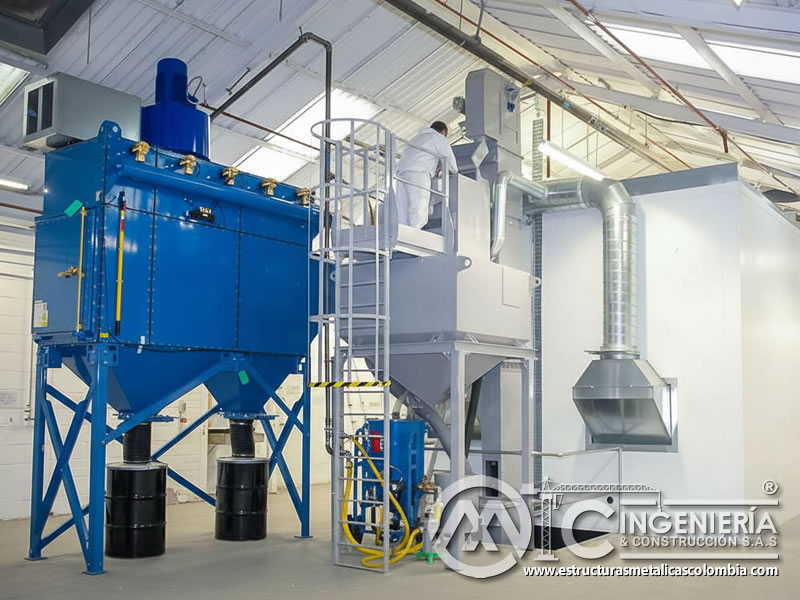 Reciclaje de abrasivo con colector de polvo en planta industrial en Bogotá, Colombia. Montajes, Ingeniería y Construcción. MIC SAS. Reciclaje de abrasivo con colector de polvo en planta industrial en Bogotá, Colombia. Montajes, Ingeniería y Construcción. MIC SAS.