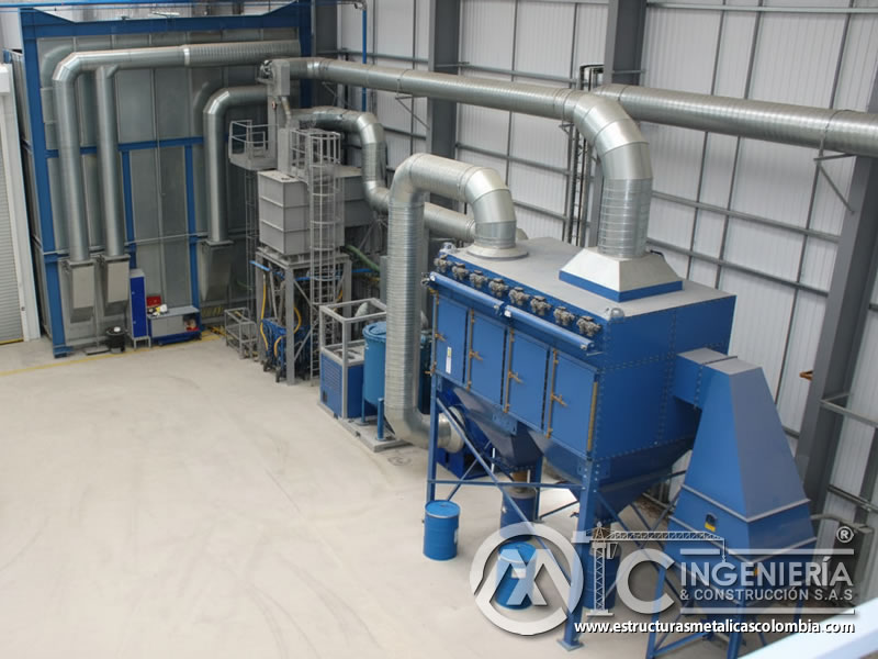 Sala de granallado con reciclaje de abrasivo y extracción de polvo en Bogotá, Colombia. Montajes, Ingeniería y Construcción. MIC SAS. Sala de granallado con reciclaje de abrasivo y extracción de polvo en Bogotá, Colombia. Montajes, Ingeniería y Construcción. MIC SAS.