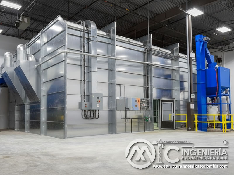 Sala de samblasteo industrial con colector de polvo y reciclaje en Bogotá, Colombia. Montajes, Ingeniería y Construcción. MIC SAS. Sala de samblasteo industrial con colector de polvo y reciclaje en Bogotá, Colombia. Montajes, Ingeniería y Construcción. MIC SAS.