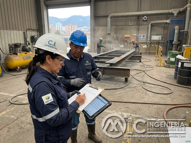 Auditoría ambiental de cumplimiento en sandblasting en Bogotá, Colombia. Montajes, Ingeniería y Construcción. MIC SAS.