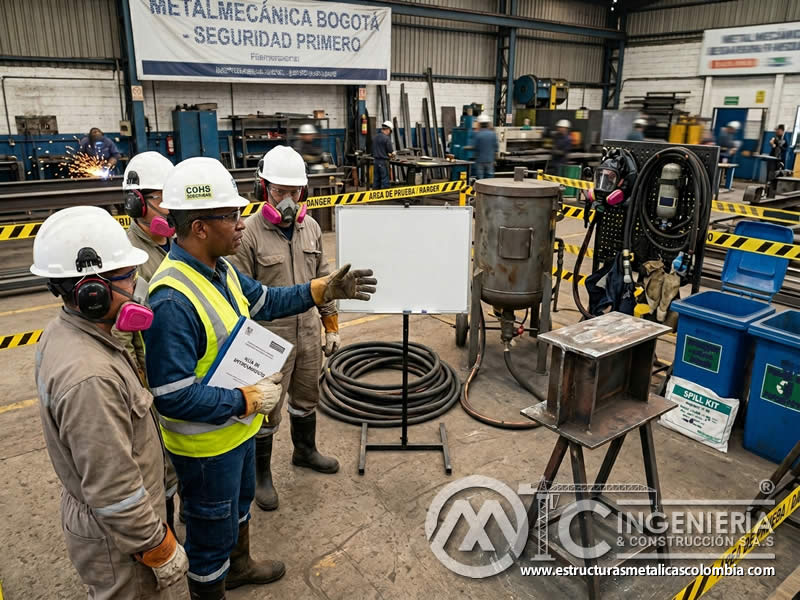 Capacitación normativa de chorro abrasivo para operarios en Bogotá, Colombia. Montajes, Ingeniería y Construcción. MIC SAS.