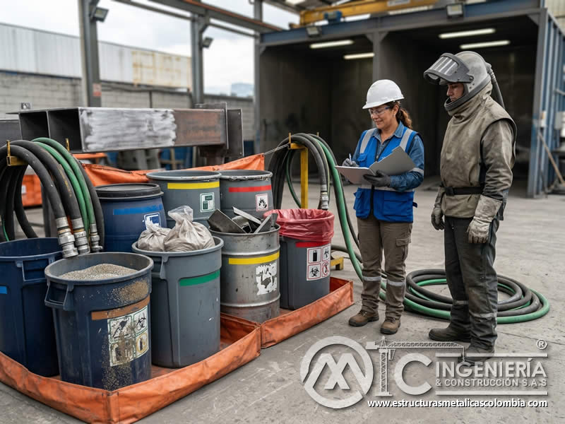 Gestión de residuos de chorro abrasivo según normativa en Bogotá, Colombia. Montajes, Ingeniería y Construcción. MIC SAS.