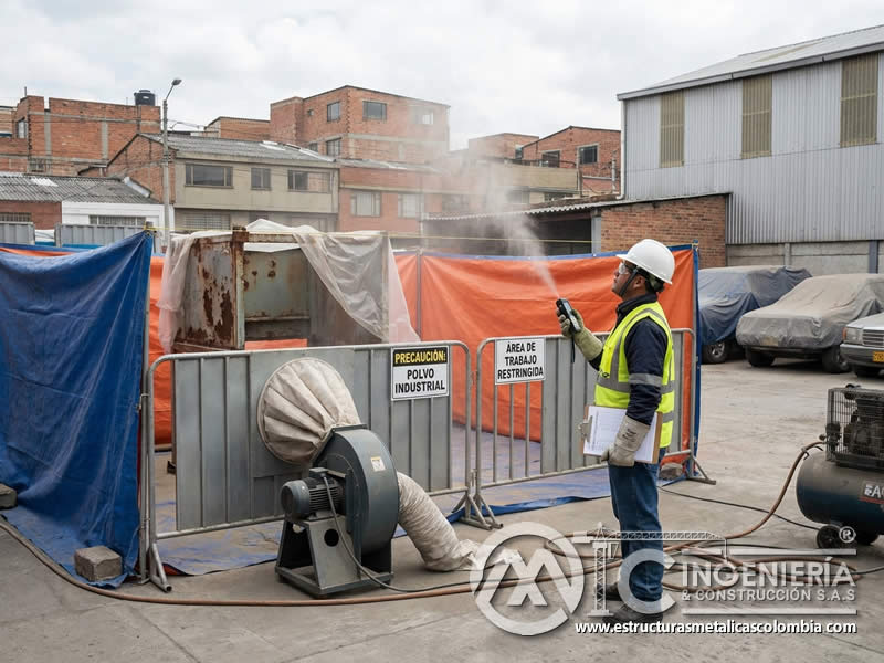 Impacto ambiental del polvo de sandblasting en vecindario en Bogotá, Colombia. Montajes, Ingeniería y Construcción. MIC SAS.