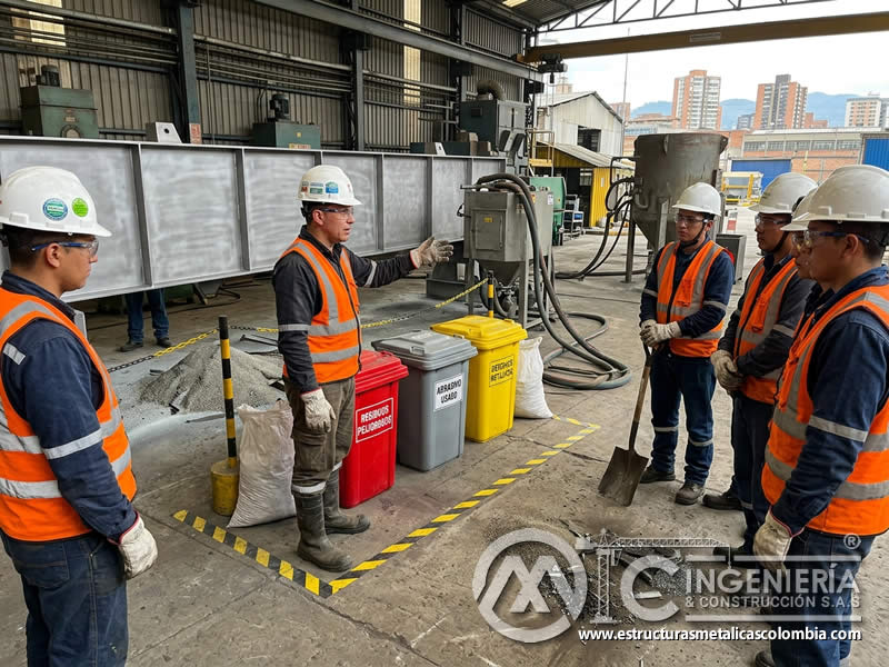 Capacitación en manejo de residuos de chorro de arena en Bogotá, Colombia. Montajes, Ingeniería y Construcción. MIC SAS.