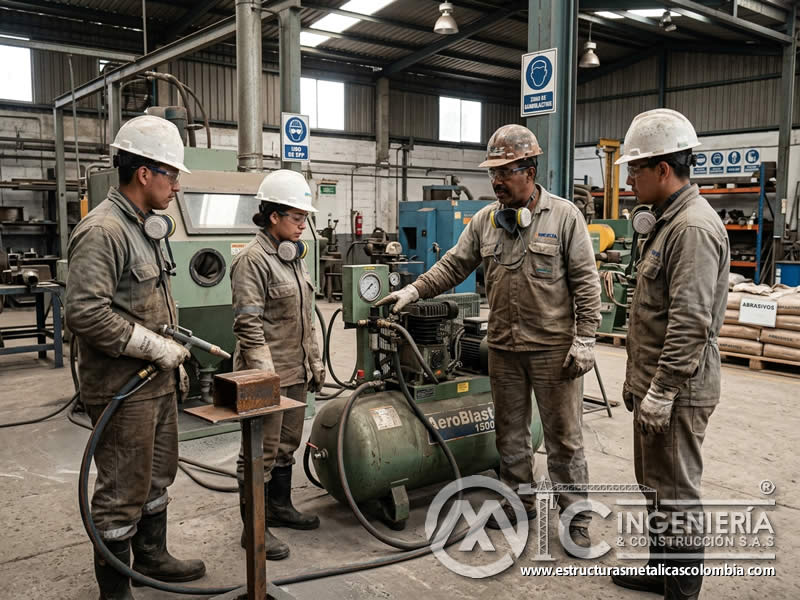 Reducción de energía en chorreado de arena en Bogotá, Colombia. Montajes, Ingeniería y Construcción. MIC SAS.