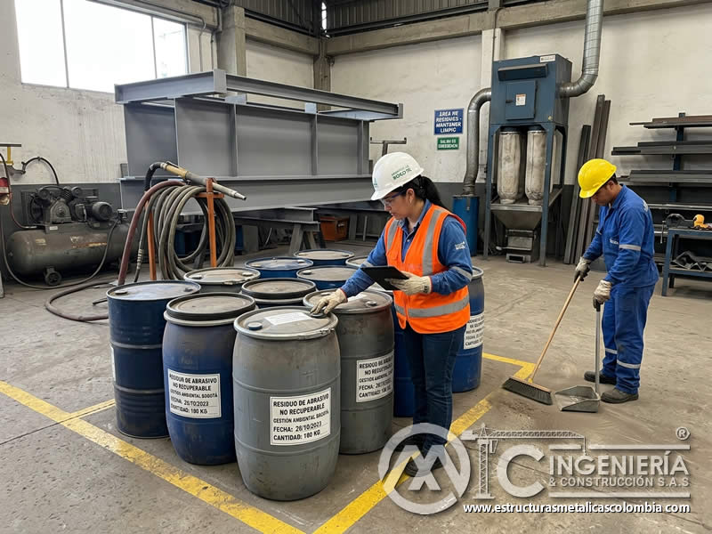 Disposición final de residuos de chorro abrasivo en Bogotá, Colombia. Montajes, Ingeniería y Construcción. MIC SAS.