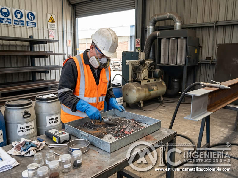 Tratamiento de residuos contaminados de sandblasting en Bogotá, Colombia. Montajes, Ingeniería y Construcción. MIC SAS.