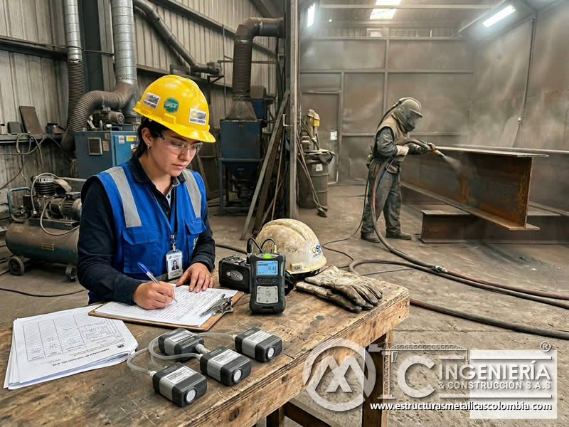 Informe de calidad del aire en chorro abrasivo SST en Bogotá, Colombia. Montajes, Ingeniería y Construcción. MIC SAS.